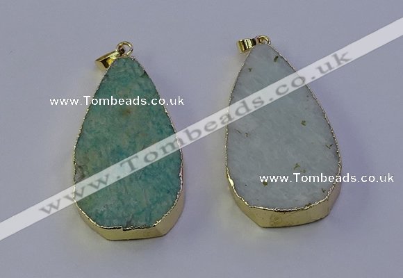 NGP7135 25*50mm - 28*55mm freeform amazonite gemstone pendants