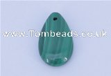 NGP714 12*20mm flat teardrop natural malachite gemstone pendant