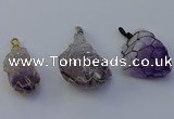 NGP7149 20*40mm - 30*45mm faceted nuggets amethyst pendants