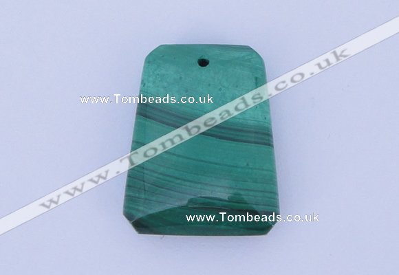 NGP717 18*23mm trapezoid natural malachite gemstone pendant