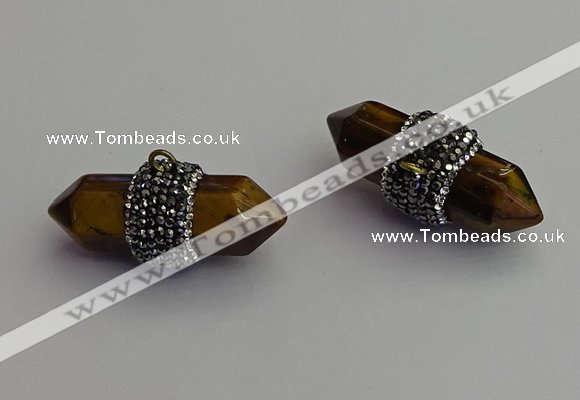 NGP7218 15*40mm sticks yellow tiger eye pendants wholesale