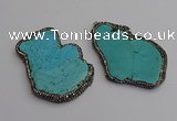 NGP7222 30*50mm - 40*60mm freeform turquoise gemstone pendants