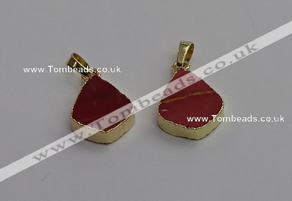 NGP7246 15*20mm flat teardrop mookaite gemstone pendants