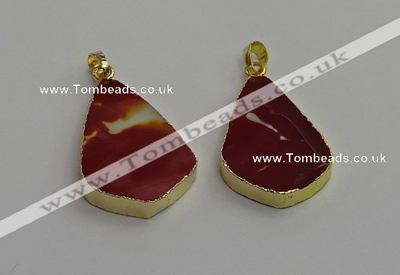 NGP7247 22*35mm flat teardrop mookaite gemstone pendants