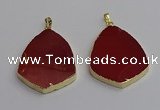 NGP7248 38*50mm flat teardrop mookaite gemstone pendants