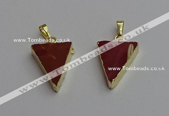 NGP7250 18*25mm triangle mookaite gemstone pendants