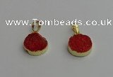 NGP7255 15mm - 16mm coin druzy agate gemstone pendants
