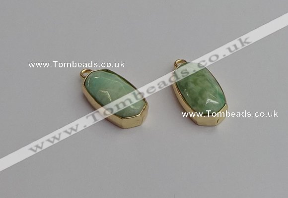 NGP7266 13*25mm faceted freeform amazonite pendants wholesale