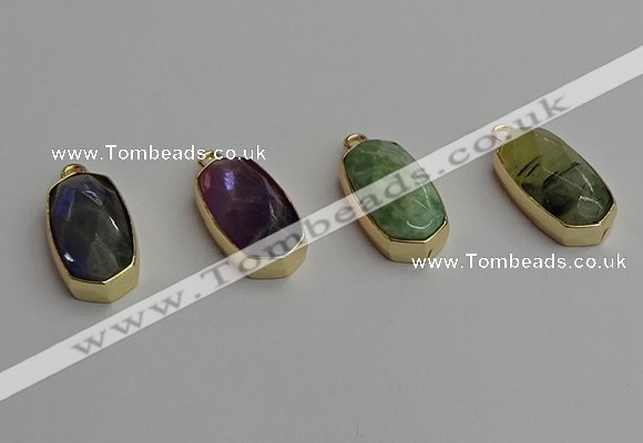 NGP7275 13*25mm faceted freeform labradorite pendants wholesale