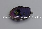 NGP7287 25*35mm - 35*40mm freeform plated druzy agate pendants