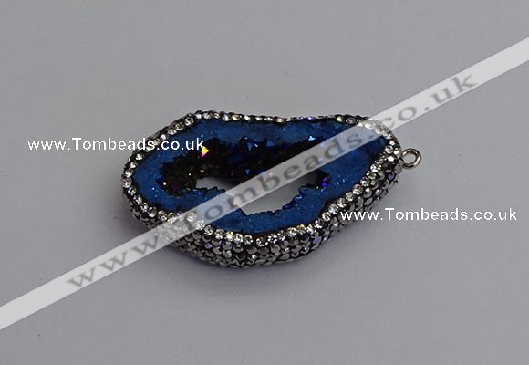 NGP7288 25*35mm - 35*40mm freeform plated druzy agate pendants