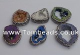 NGP7290 25*35mm - 35*40mm freeform plated druzy agate pendants