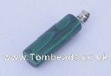 NGP731 8*24mm column natural malachite with 18KGP gemstone pendant