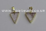 NGP7330 16*18mm - 15*20mm triangle white crystal pendants