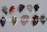 NGP7366 15*20mm - 22*40mm arrowhead mixed gemstone pendants