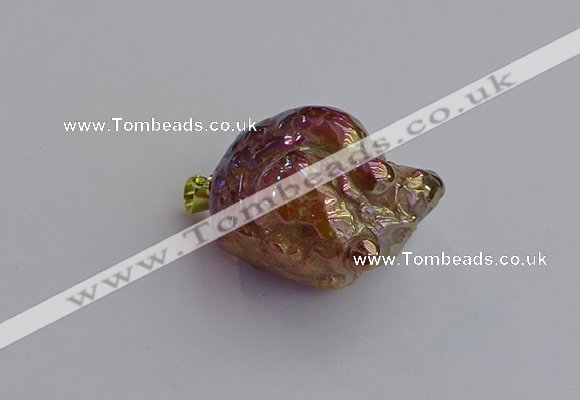 NGP7418 25*35mm - 35*40mm nuggets plated agate pendants