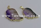 NGP7435 25*45mm - 30*50mm freeform druzy amethyst pendants