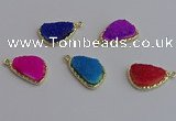 NGP7439 15*20mm freeform druzy quartz pendants wholesale