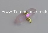 NGP7442 12*45mm sticks rose quartz pendants wholesale
