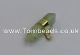 NGP7446 12*45mm sticks green rutilated quartz pendants wholesale