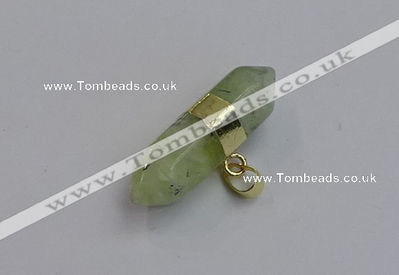 NGP7446 12*45mm sticks green rutilated quartz pendants wholesale