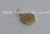 NGP7490 15*20mm oval plated druzy agate gemstone pendants