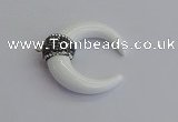 NGP7525 35*38mm horn white porcelain pendants wholesale