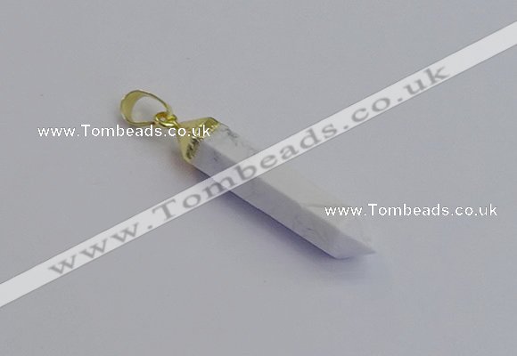 NGP7543 8*40mm sticks white howlite pendants wholesale