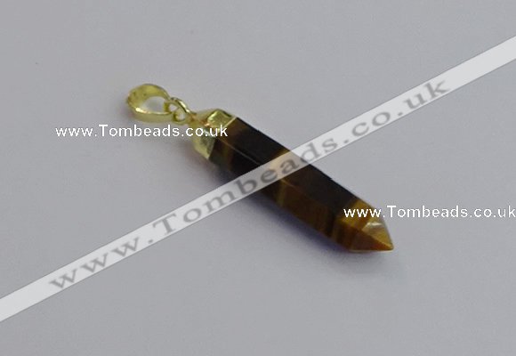 NGP7546 8*40mm sticks yellow tiger eye pendants wholesale