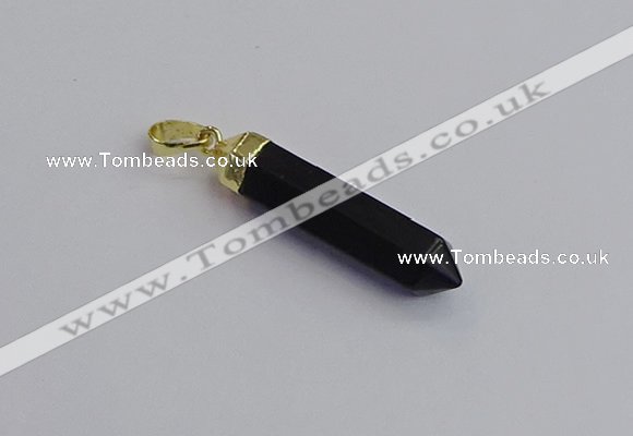 NGP7548 8*40mm sticks black agate pendants wholesale