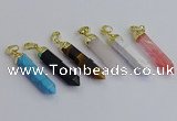 NGP7550 8*40mm sticks mixed gemstone pendants wholesale