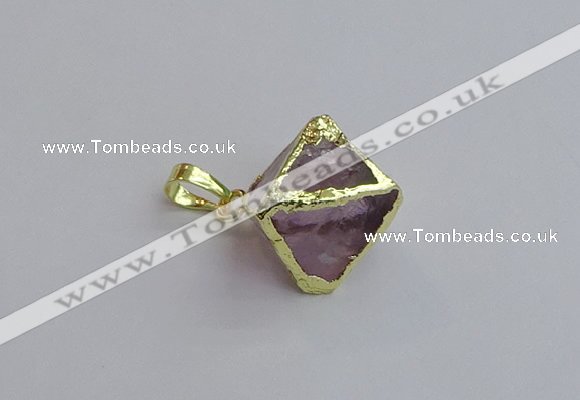 NGP7554 20*22mm amethyst gemstone pendants wholesale