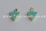 NGP7563 15*16mm triangle white howlite turquoise pendants