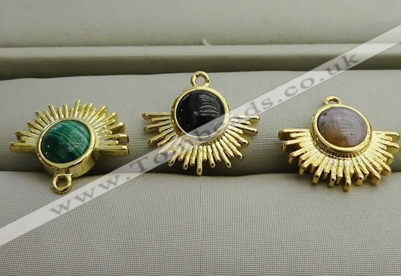 NGP7568 18*20mm mixed gemstone pendants wholesale