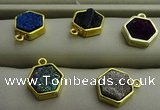 NGP7572 12*12mm hexagon plated druzy agate pendants wholesale