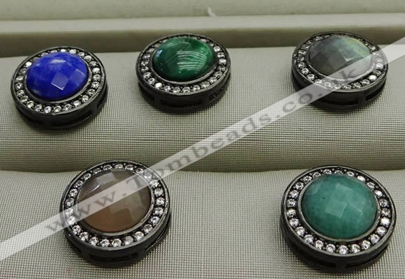 NGP7585 16mm coin mixed gemstone pendants wholesale