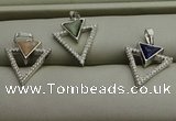 NGP7604 16*19mm arrowhead mixed gemstone pendants wholesale