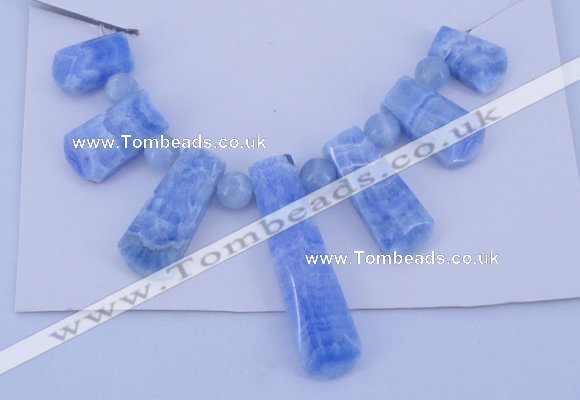 NGP77 Fashion blue lace agate gemstone pendants set jewelry wholesale