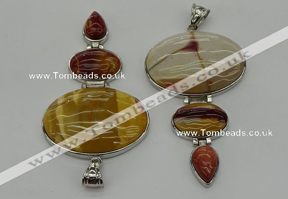 NGP8015 50*82mm - 52*86mm mookaite gemstone pendant set jewelry