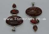 NGP8017 50*82mm - 52*86mm brecciated jasper pendant set jewelry