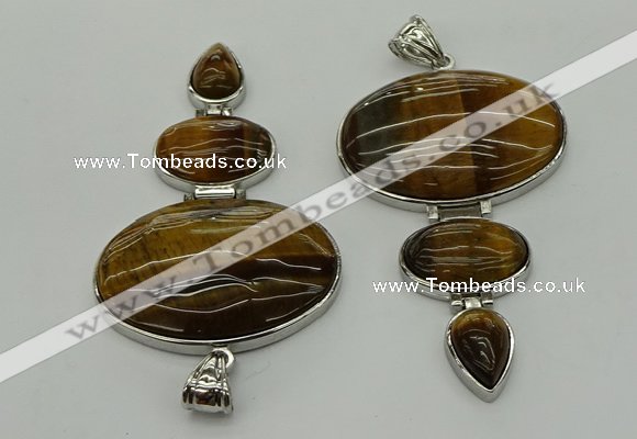 NGP8038 50*82mm - 52*86mm yellow tiger eye pendant set jewelry