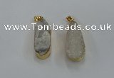 NGP8500 15*33mm - 17*40mm flat teardrop druzy agate pendants