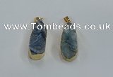 NGP8505 15*33mm - 17*40mm flat teardrop druzy agate pendants