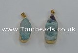 NGP8506 15*33mm - 17*40mm flat teardrop druzy agate pendants