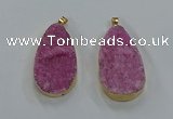 NGP8515 25*48mm - 27*52mm flat teardrop druzy agate pendants