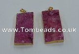 NGP8525 25*50mm - 27*53mm rectangle druzy agate pendants