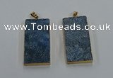 NGP8526 25*50mm - 27*53mm rectangle druzy agate pendants