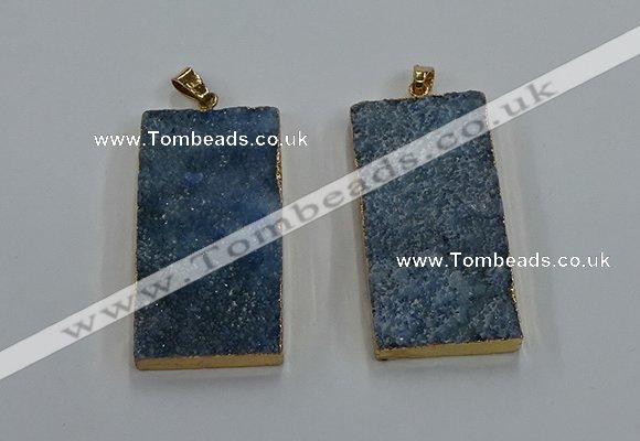 NGP8526 25*50mm - 27*53mm rectangle druzy agate pendants