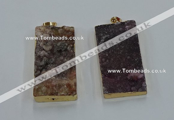 NGP8529 25*50mm - 27*53mm rectangle druzy agate pendants