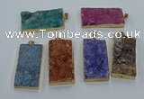 NGP8530 25*50mm - 27*53mm rectangle druzy agate pendants